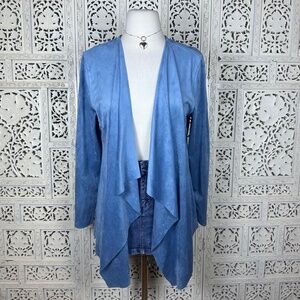 Soft Surroundings NWT Ultra Soft Blue Heaven Flowy Asymmetric Cardigan Sz Medium